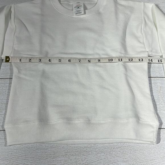 Hanes EcoSmart Kids White Sweatshirt Size 6-8 - Picture 6 of 12